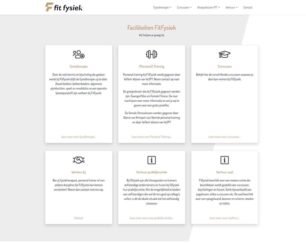 fit fysiek project screenshot about us