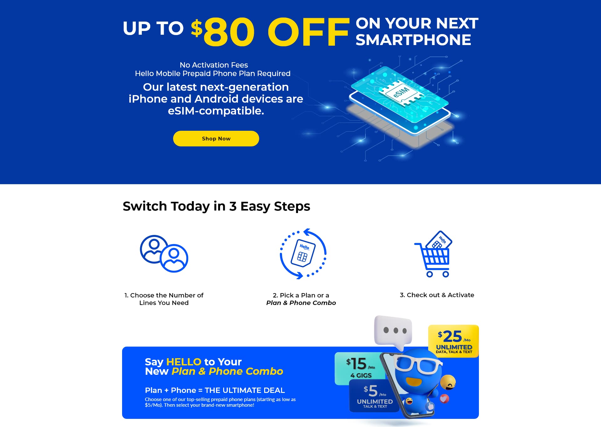 Hello Mobile-এর ব্ল্যাক ফ্রাইডে অফারের ল্যান্ডিং পেজ