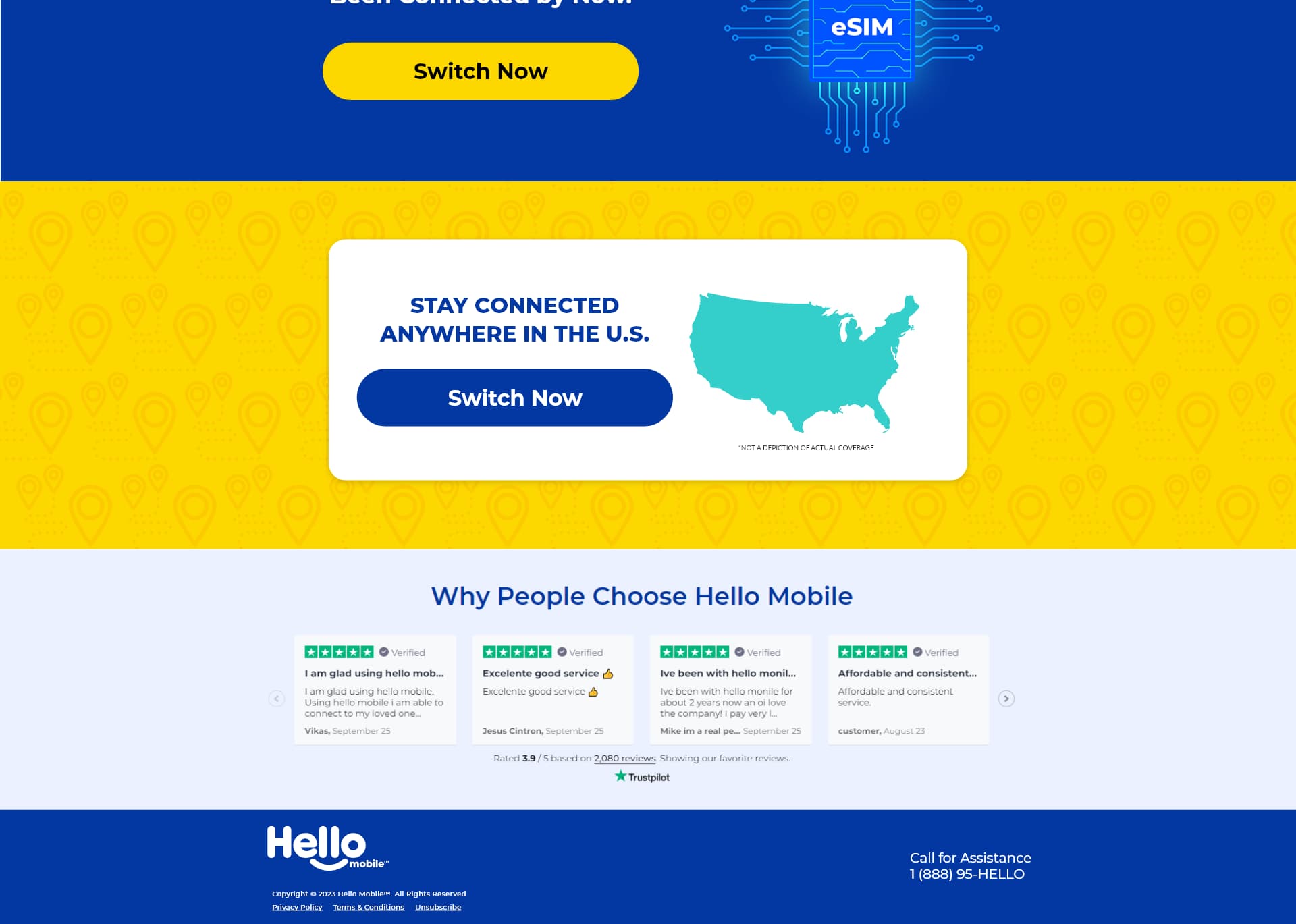 Hello Mobile-এর সংযুক্ত থাকুন প্রচারের ল্যান্ডিং পেজ